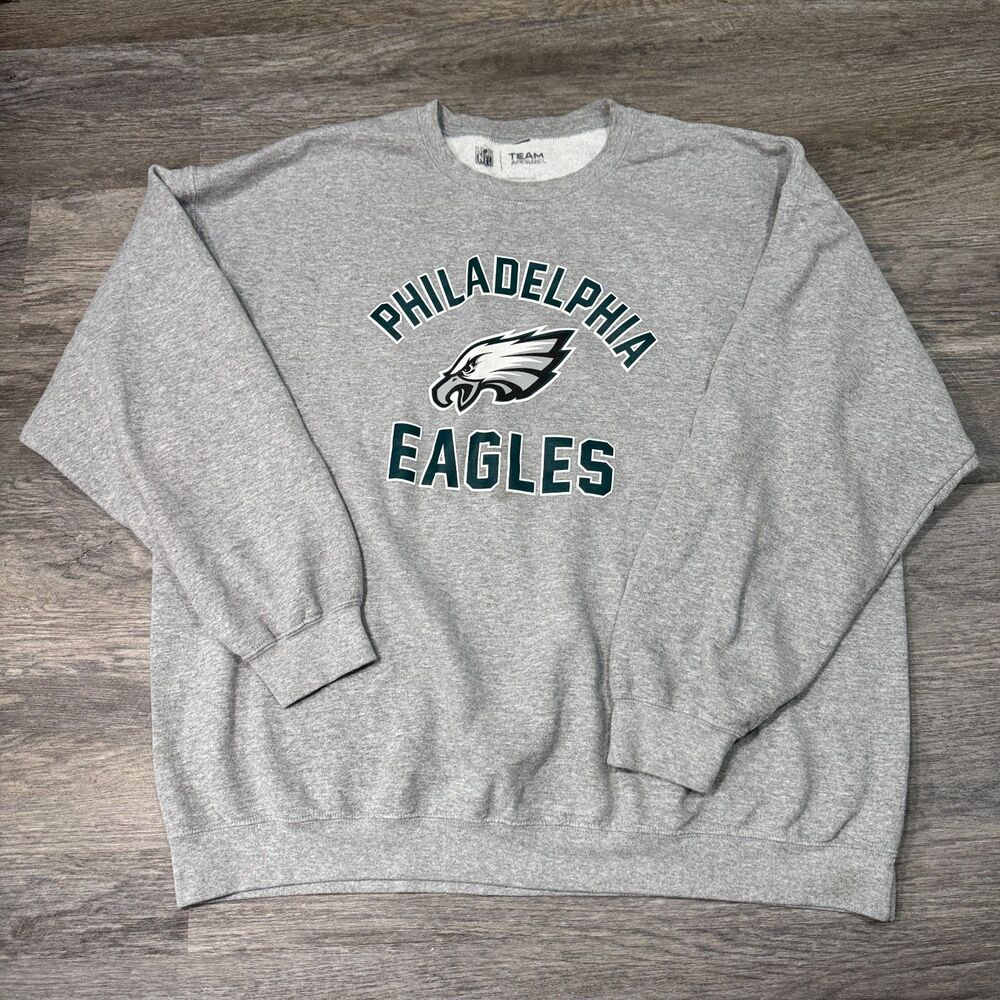 NFL Team Apparel Philadelphia Eagles Gray Crewneck Sweatshirt 2XL